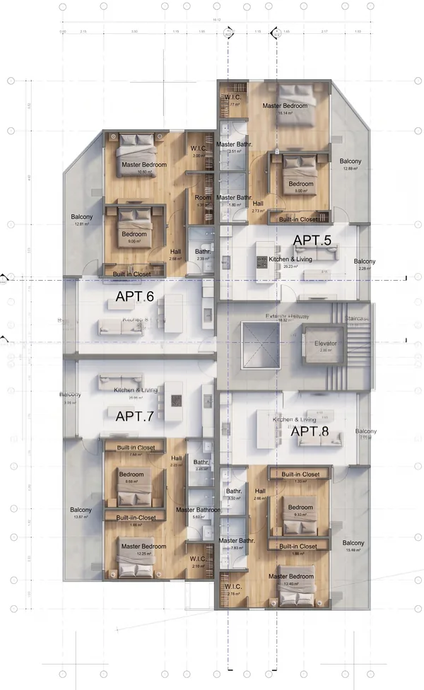 Floor plan sheet — 2nd Floor, APT.5 – APT.8